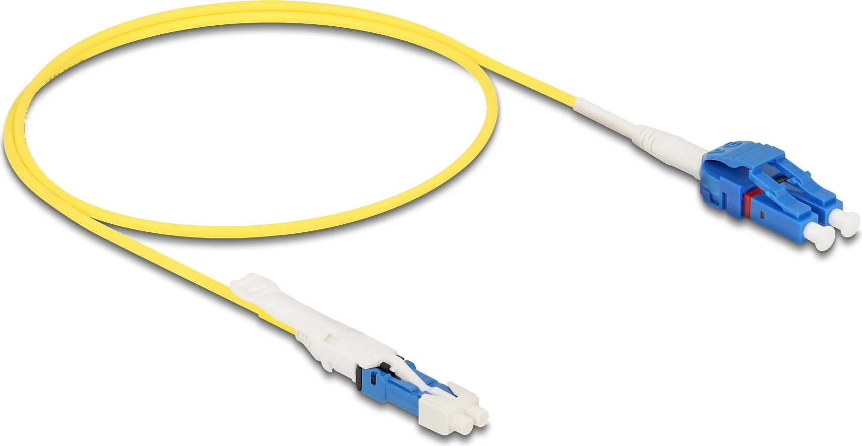 Kabllo optike DeLOCK CS në LC Duplex, Singlemode OS2 G657A2, 0.5 m, Uniboot, blu/verdhë