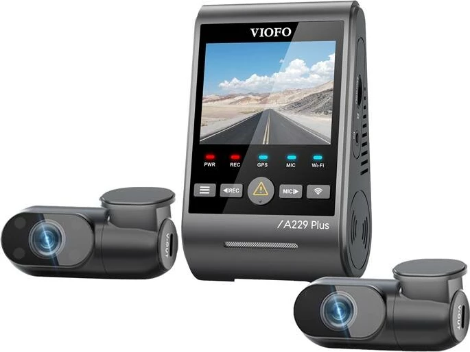 Video regjistrues veture Viofo A229 Plus 3CH, 2K + 2K + 1080p, WiFi, GPS, i zi, set me 3 kamera