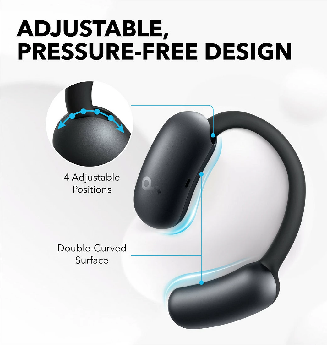 Kufje Anker Soundcore AeroFit 2, open-ear, wireless, Bluetooth 5.4, IP55, të zeza