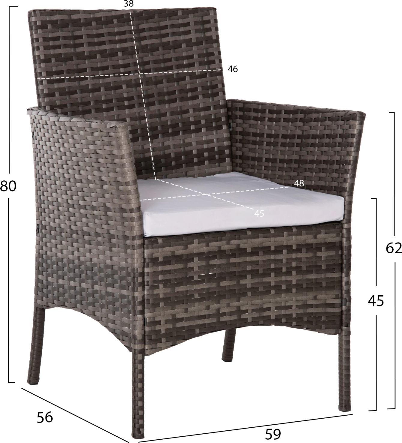 Set ulëse për kopsht STASIA FH6089.02, 4 pjesë, hiri/bezhë