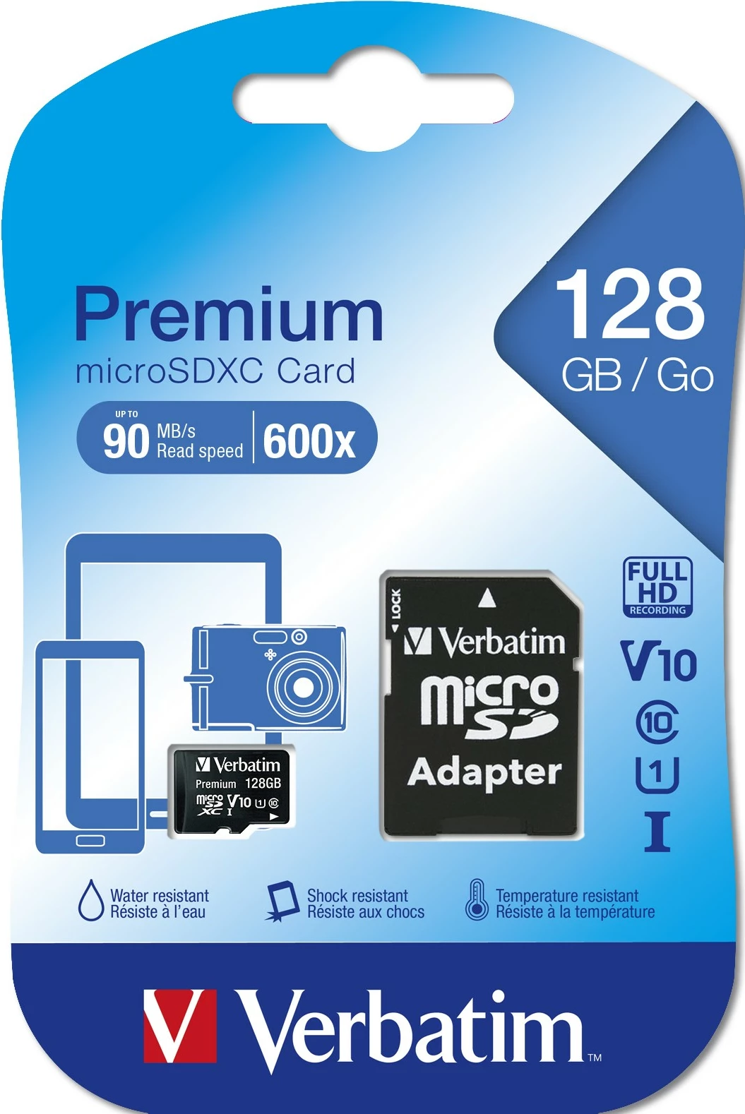 Kartelë MicroSDXC Verbatim 128 GB, Class 10, UHS-I, e zezë