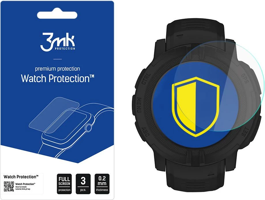 Mbrojtës xhami fleksibil për smartwatch 3mk Protection, për Garmin Instinct 2 / Instinct 2 Solar, Transparent