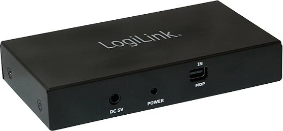 Splitter mini DisplayPort LogiLink 1x2, mini DP në 2x HDMI, 4K/30Hz, HDCP, i zi