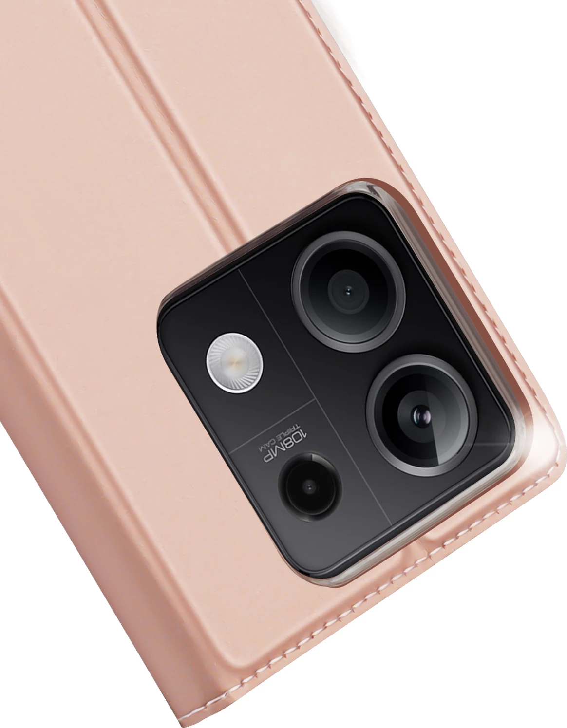 Mbështjellës Dux Ducis Skin Pro për Xiaomi Redmi Note 13 5G, me kapak dhe xhep për kartelë, Rozë