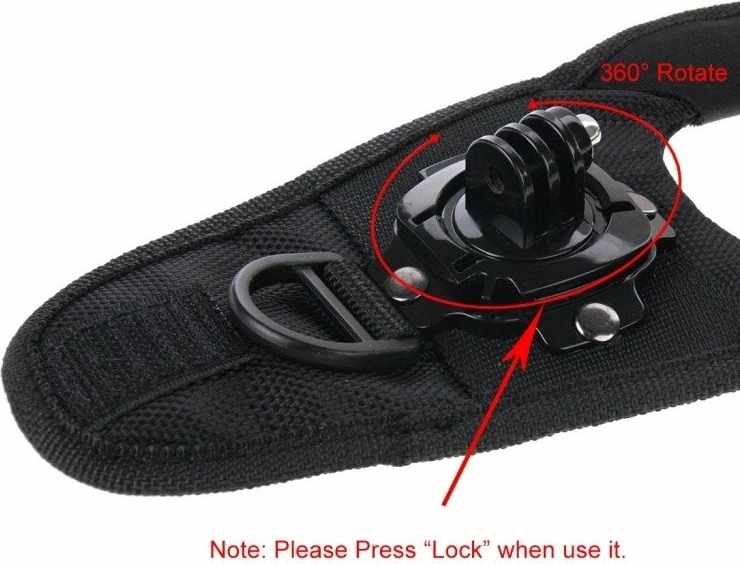 Rrip dore me mbajtës kamerë sportive, Puluz PU162, rrotullim 360°, i rregullueshëm, për GoPro/DJI Osmo Action/Insta360