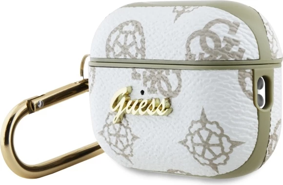 Mbështjellës Guess GUAP2PG4GPH për AirPods Pro 2, i bardhë, me karabinë