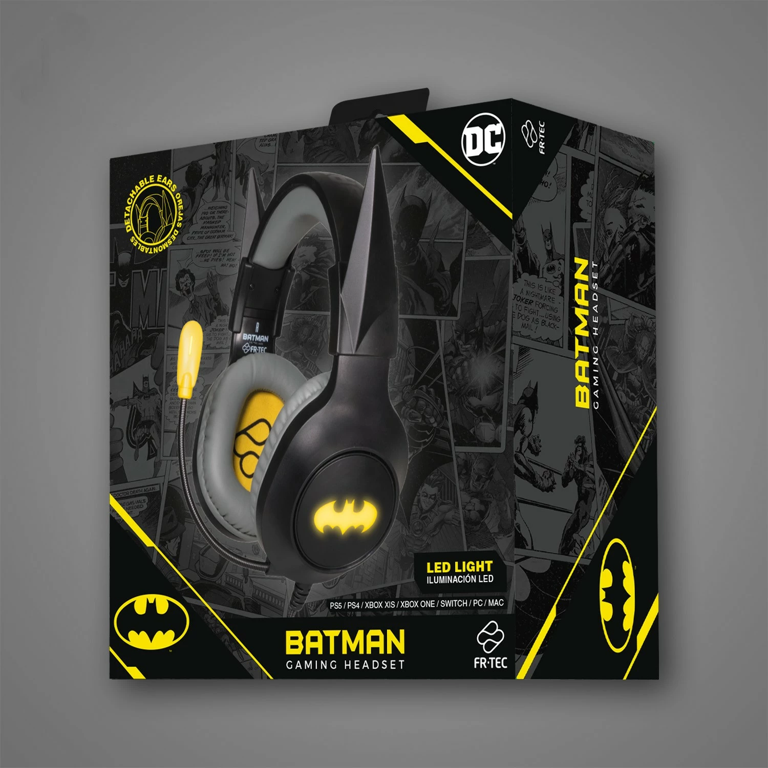 Kufje gaming Blade Batman DC me LED, mikrofon, e zezë