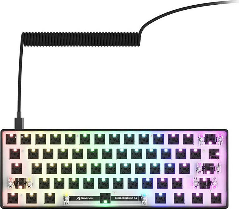 Tastierë Sharkoon SKILLER SGK50 S4, 60%, USB, RGB, QWERTY DE, e zezë