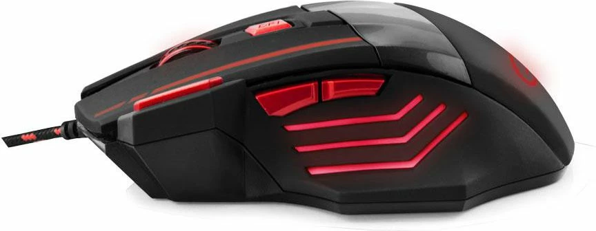 Maus gaming Esperanza Wolf MX201 (EGM201R) 2400 DPI, 7 butona, USB me kabllo, e zezë me të kuqe