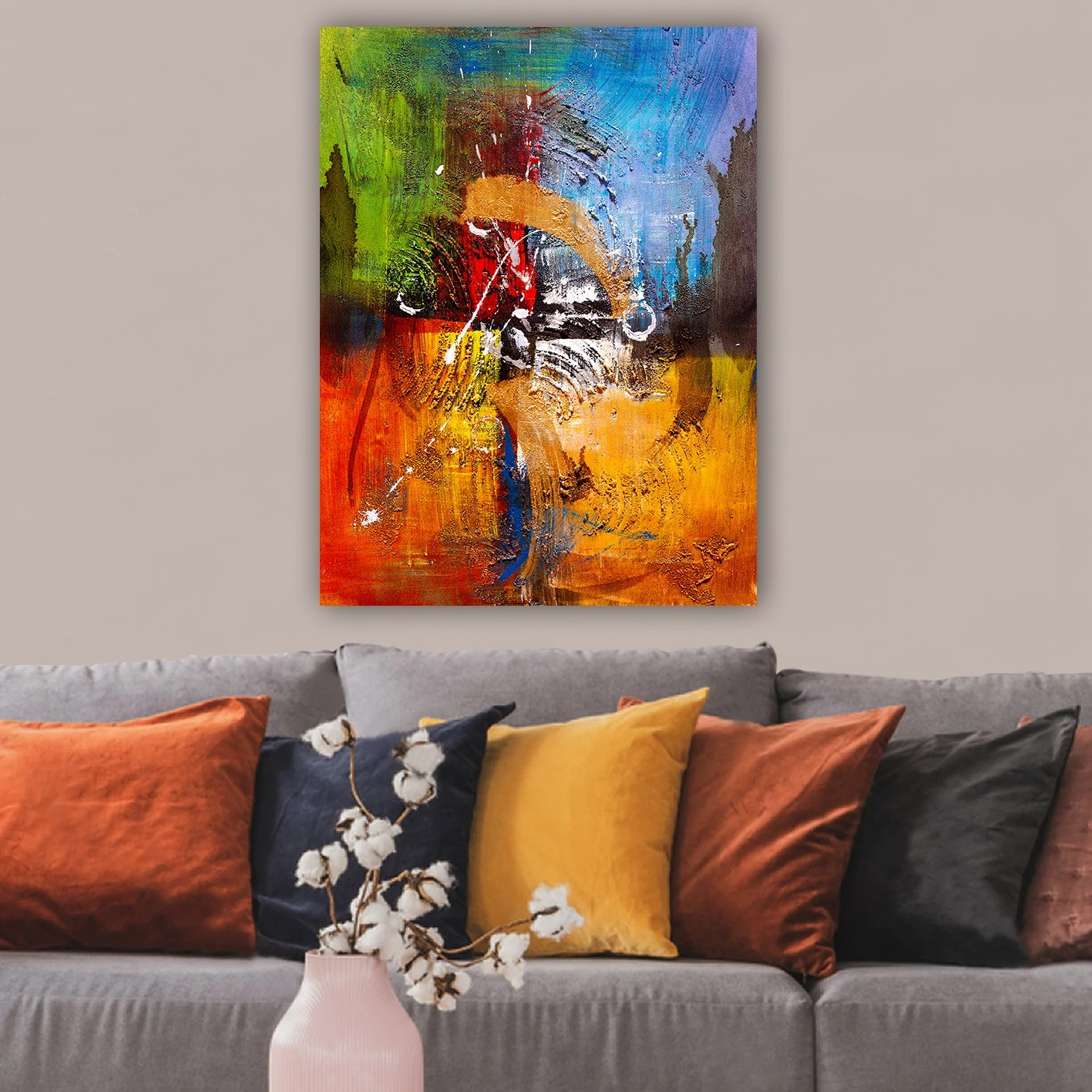 Pikturë dekorative në kanavacë, shumëngjyrëshe, 70x100cm, 394574065