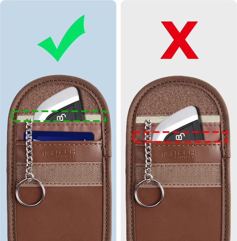 Mbështjellës për çelësa makine Tech-Protect KLR100, RFID, Kafe