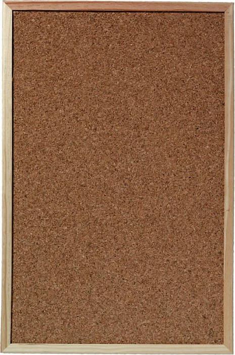 Tabelë njoftimesh herlitz 60 x 40 cm, kork, kornizë druri, kafe