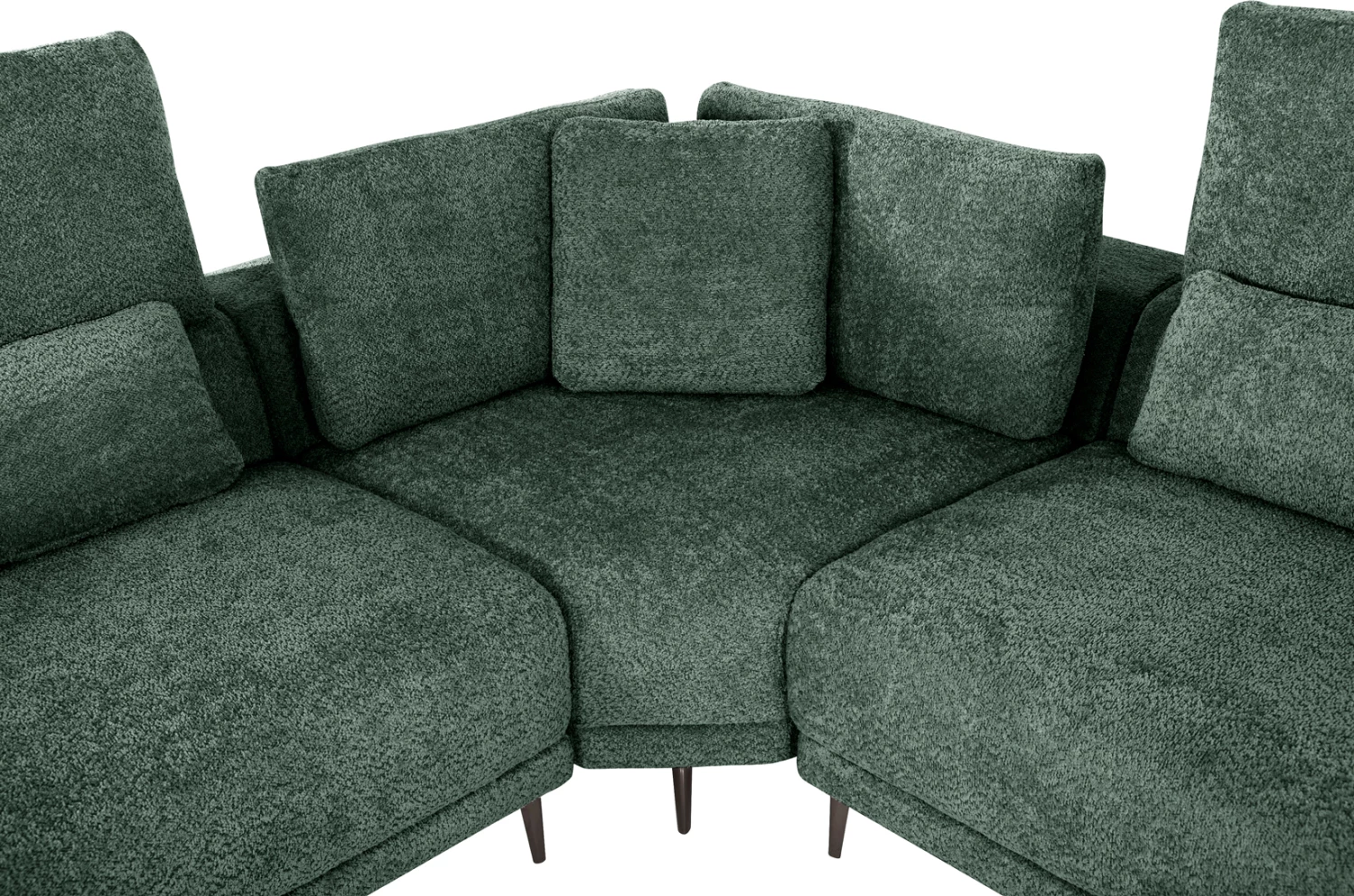 Kënd divani SYMMET FH3269.05, pëlhurë jeshile, këmbë antracit me shkëlqim, 314x236x90-102H cm