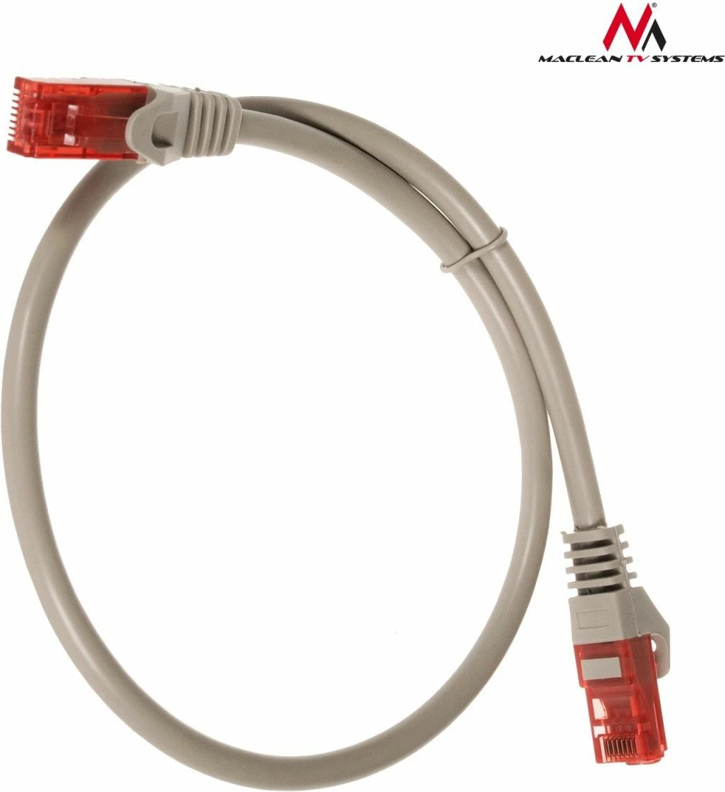 Kabllo rrjeti patchcord Maclean MCTV-301S Cat6 1 m RJ45 U/UTP, gri
