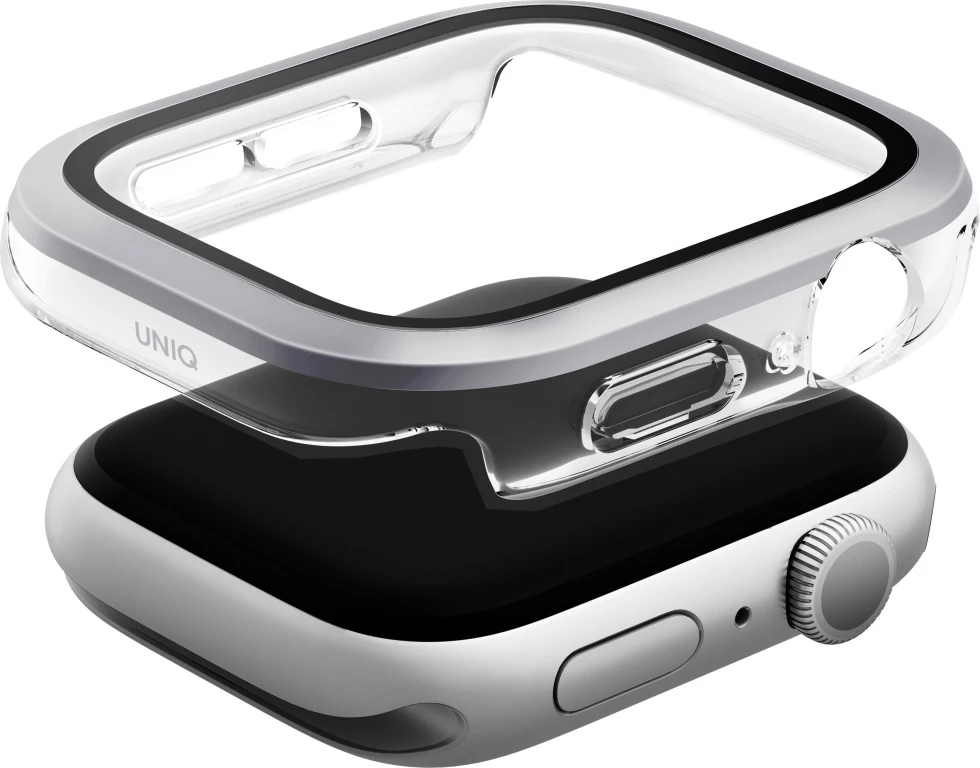 Mbështjellës UNIQ Voute për Apple Watch Series 10, 42mm, xham i temperuar, argjendtë