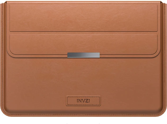Mbështjellës lëkure për MacBook INVZI CA118, 13"/14", Kafe