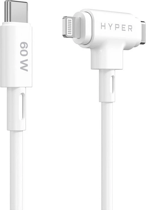 Kabllo Targus HyperJuice USB-C në USB-C/Lightning, 1.5m, 60W, bardhë
