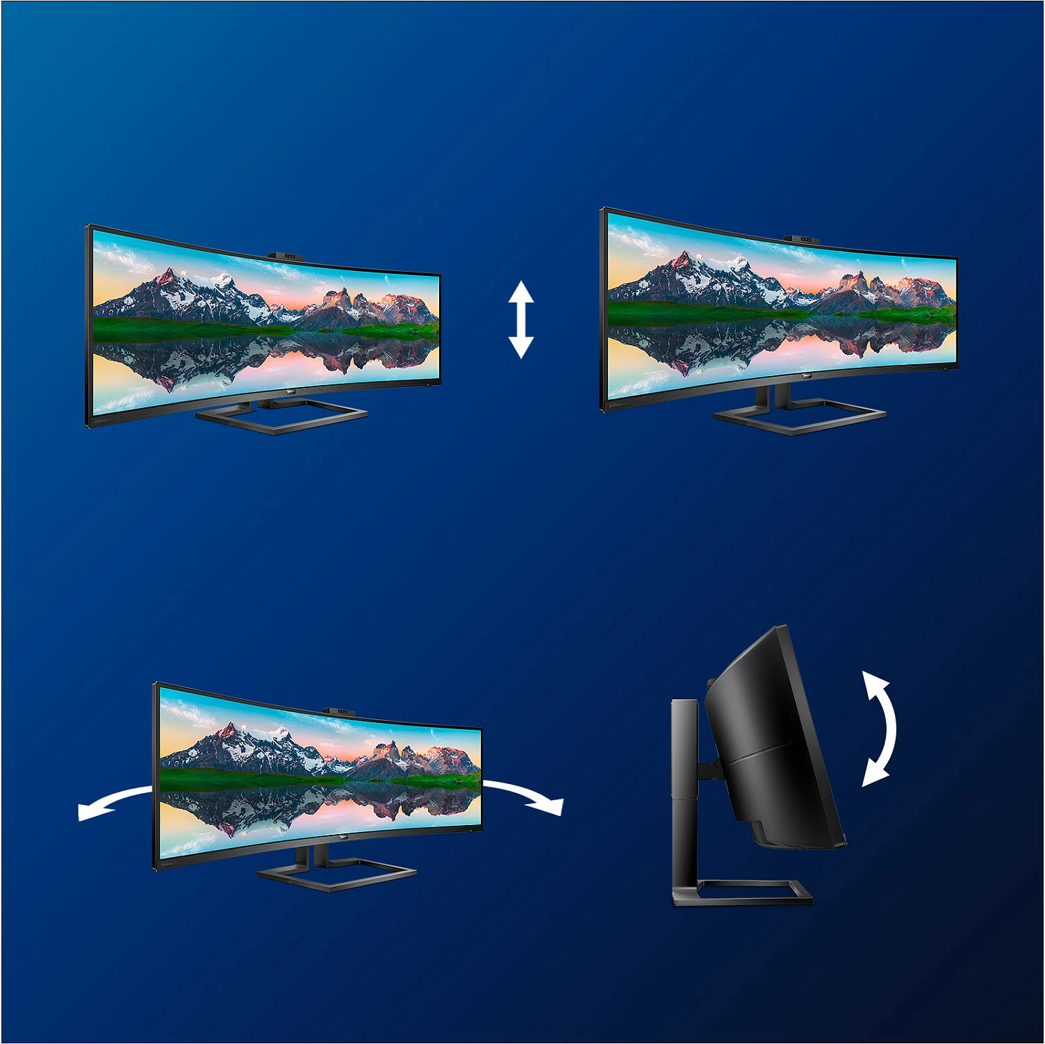 Monitor Philips P Line 499P9H/00, 48.8 inç, SuperWide 32:9, 5120x1440, LCD, i zi