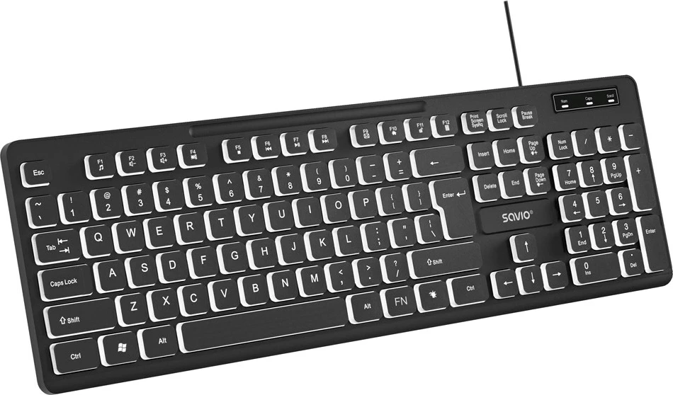 Tastierë SAVIO KB-04, QWERTY UK International, me kabllo, e zezë