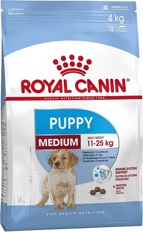 Ushqim i thatë për qen Royal Canin Medium Puppy, 4 kg
