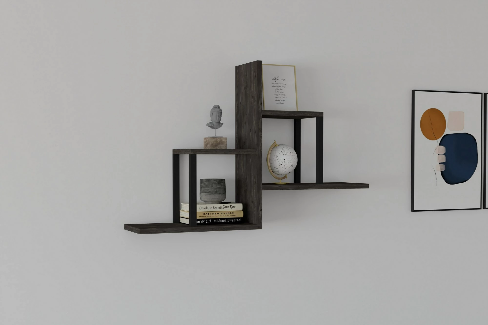Raft muri, ngjyrë antracit, Hanah Home Diana