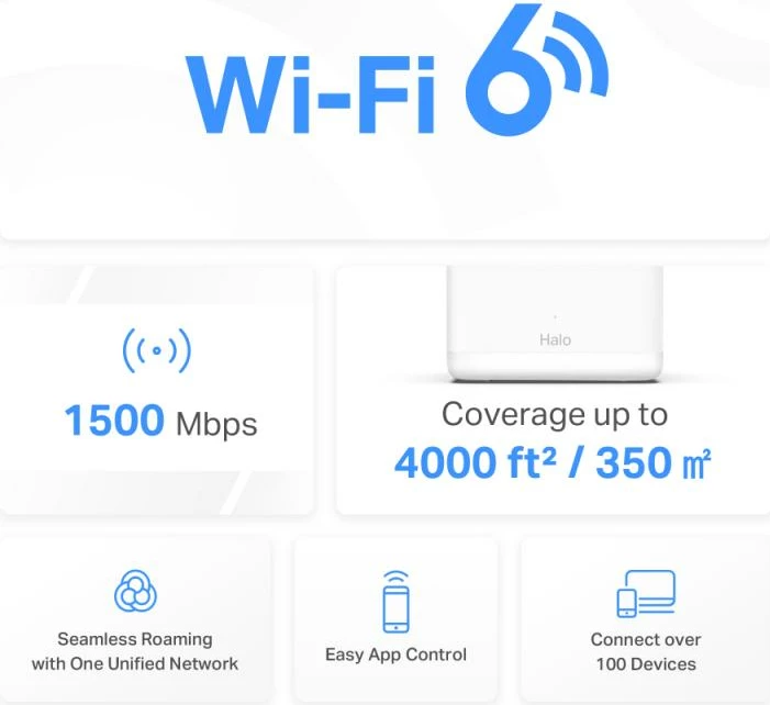 Router Wi‑Fi Mesh, Mercusys Halo H60X, AX1500 deri 1.5 Gbps, i bardhë, set 2-pack