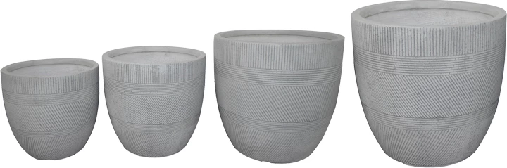 Set vazo Verveta, 4 copë, qeramike, ngjyrë gri