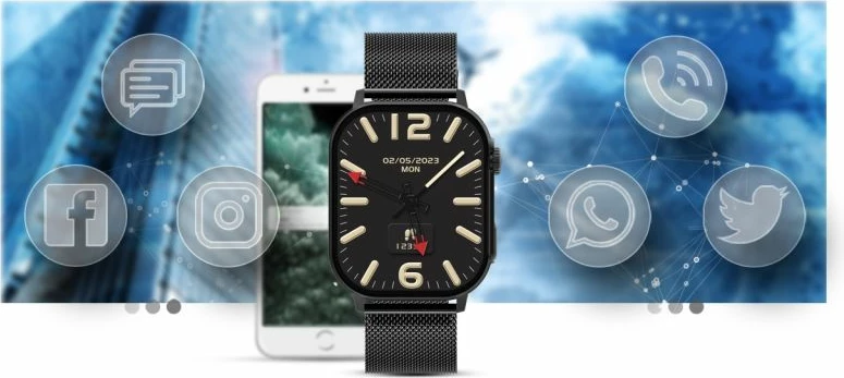 Smartwatch Gravity për meshkuj, e zezë