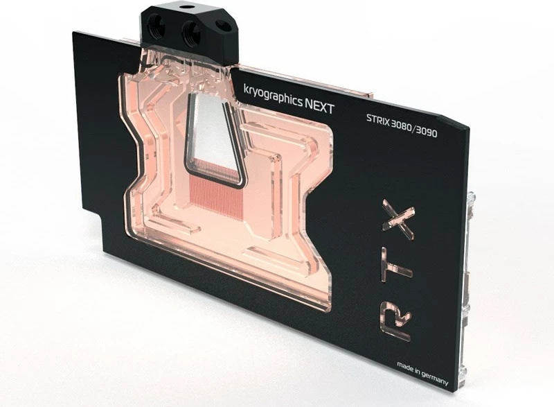 Bllok ftohës me ujë për GPU, aqua computer kryographics NEXT, për RTX 3080/3090 Strix, bakër + akril