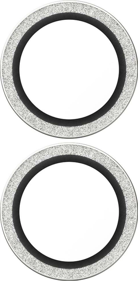 Mbështjellës lente PanzerGlass Hoops Glitter për iPhone 17/16/16 Plus, argjendtë