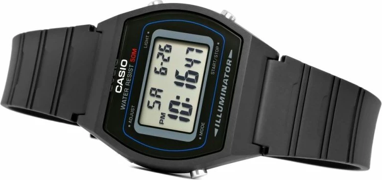 Orë dore CASIO për meshkuj, e zezë