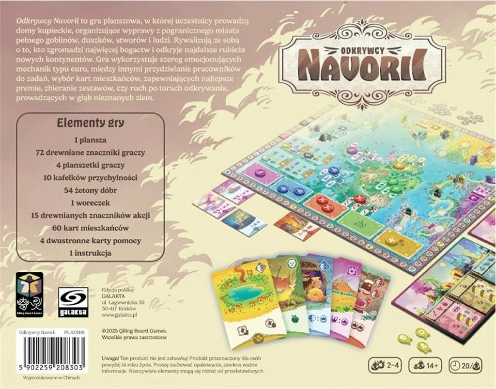 Lojë tavoline Galakta Explorers of Navoria, 2-4 lojtarë, 12+, deri 30 min, version polonisht, bazë