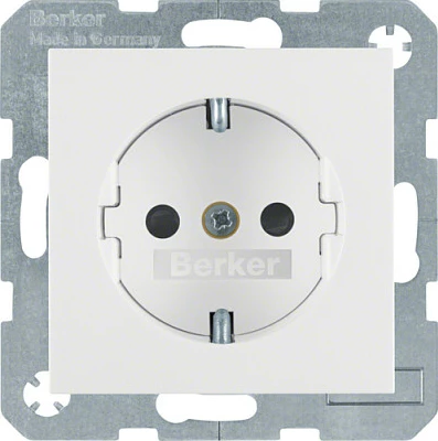 Prizë rryme BERKER 47231909, Type F, 16A 250V, e bardhë