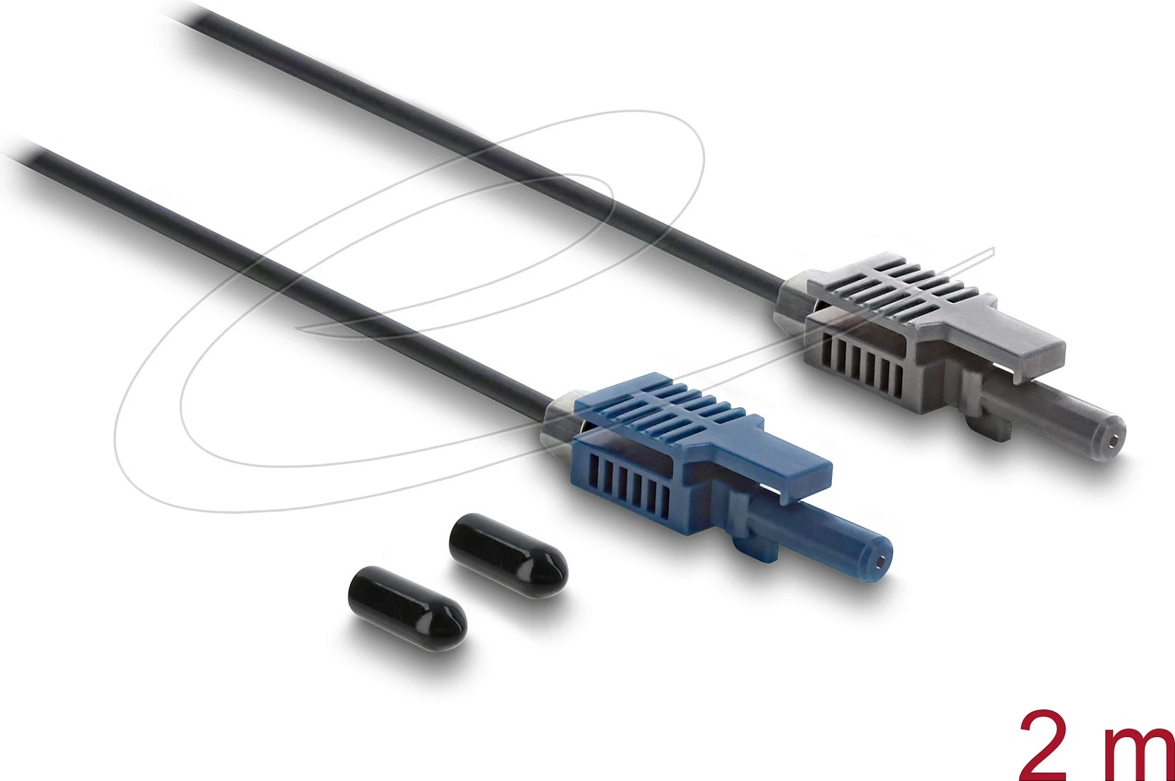 Kabllo fibër optike DeLOCK HFBR 4503/4513, ST-ST, 2 m, multi-mode, e zezë/gri