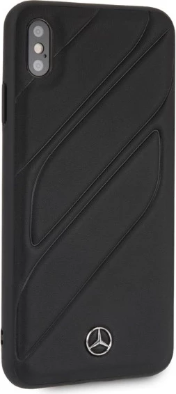 Mbështjellës Mercedes New Organic I për iPhone XS Max, lëkurë, zi