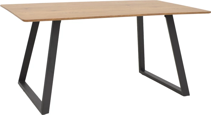 Tavolinë Winor, ngjyrë natyrale, këmbë metalike të zeza, 140x80x75cm