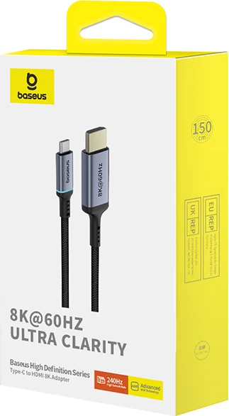 Kabllo USB-C në HDMI Baseus BS-OH064, 1.5m, 8K 60Hz, e zezë