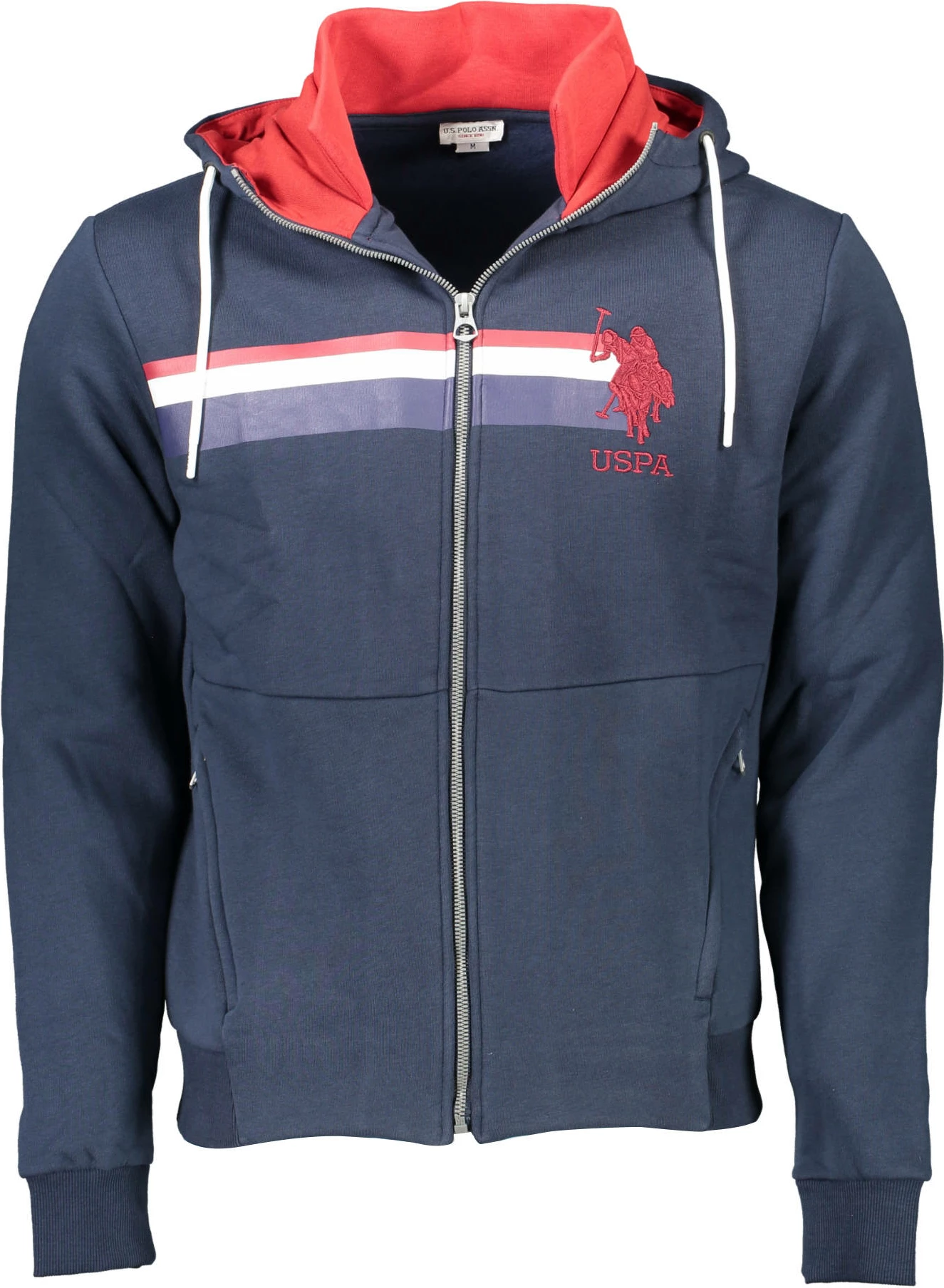 Duks për meshkuj U.S. Polo me zip, blu