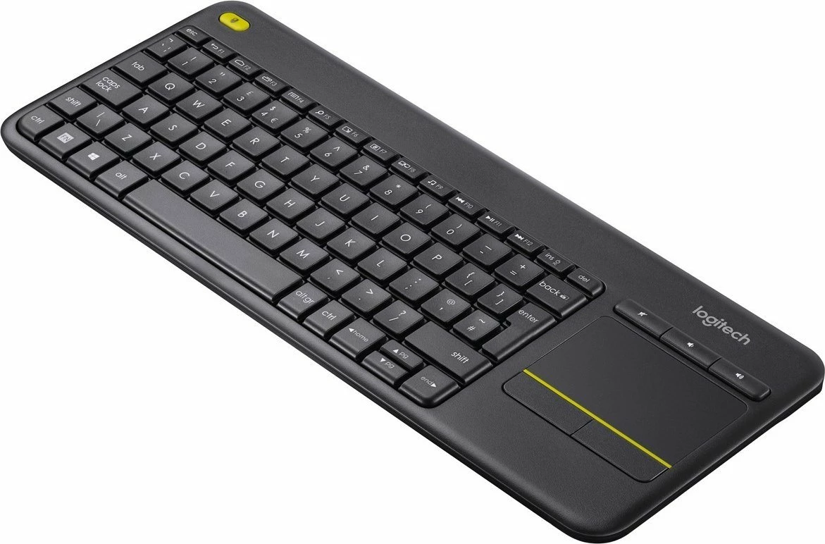 Tastierë pa tela Logitech K400 Plus 920-007145 me touchpad, US INTL, e zezë