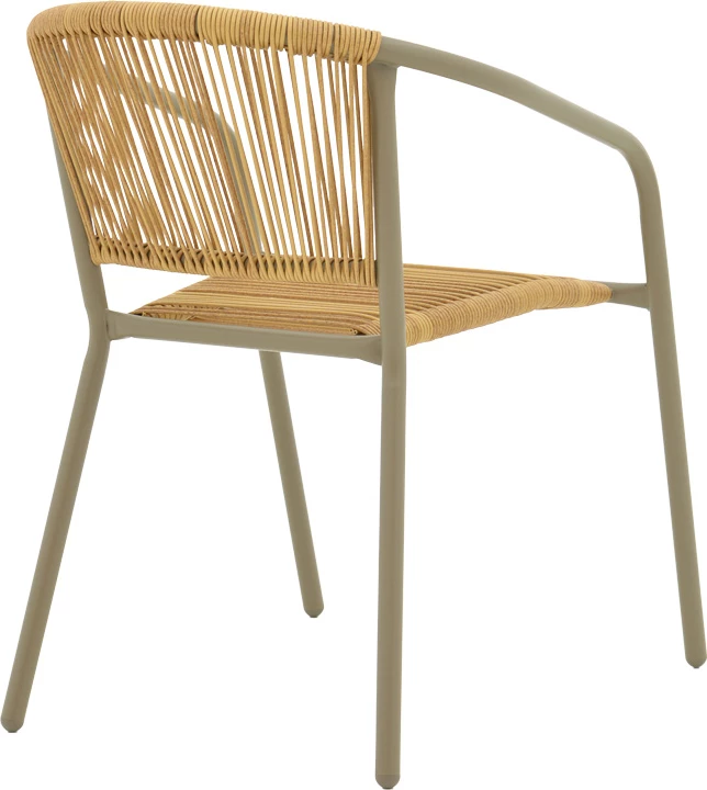 Set tavoline me karrige për terasë, ngjyrë shampanjë, 5 pjesë, 140x80x70cm