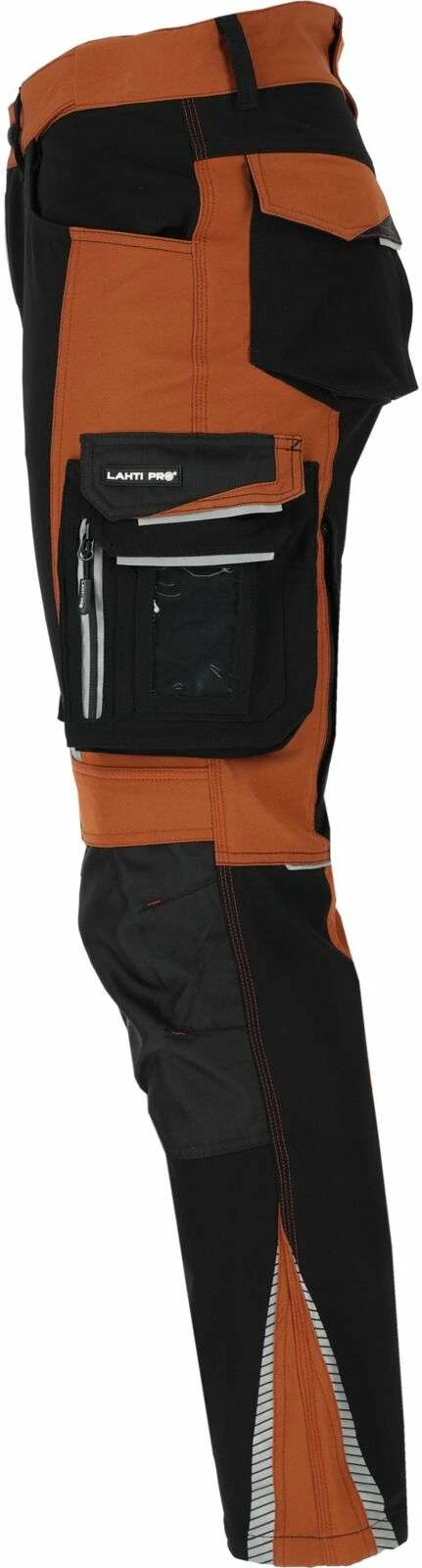 Pantallona pune LAHTI PRO L40545 (L4054501) 4-way stretch, Cordura, 10 xhepa, size S, kafe/zi