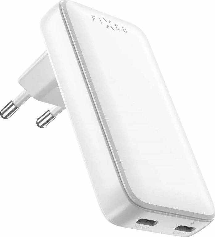 Karikues udhëtimi GaN USB-C Fixed Slim FIXCG45S-2C-WH, 45W Power Delivery, 2x USB-C, i bardhë