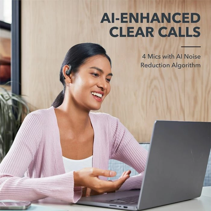 Kufje wireless Anker Soundcore AeroFit A3872G11, Bluetooth 5.3, IPX7, 11+42 orë, të zeza, set me kuti karikimi