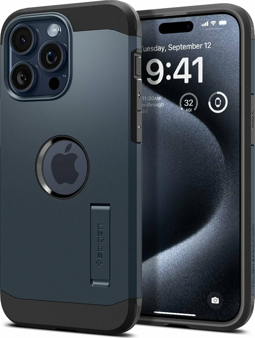 Mbështjellës Spigen Tough Armor MagSafe ACS06595 për iPhone 15 Pro Max, Metal Slate