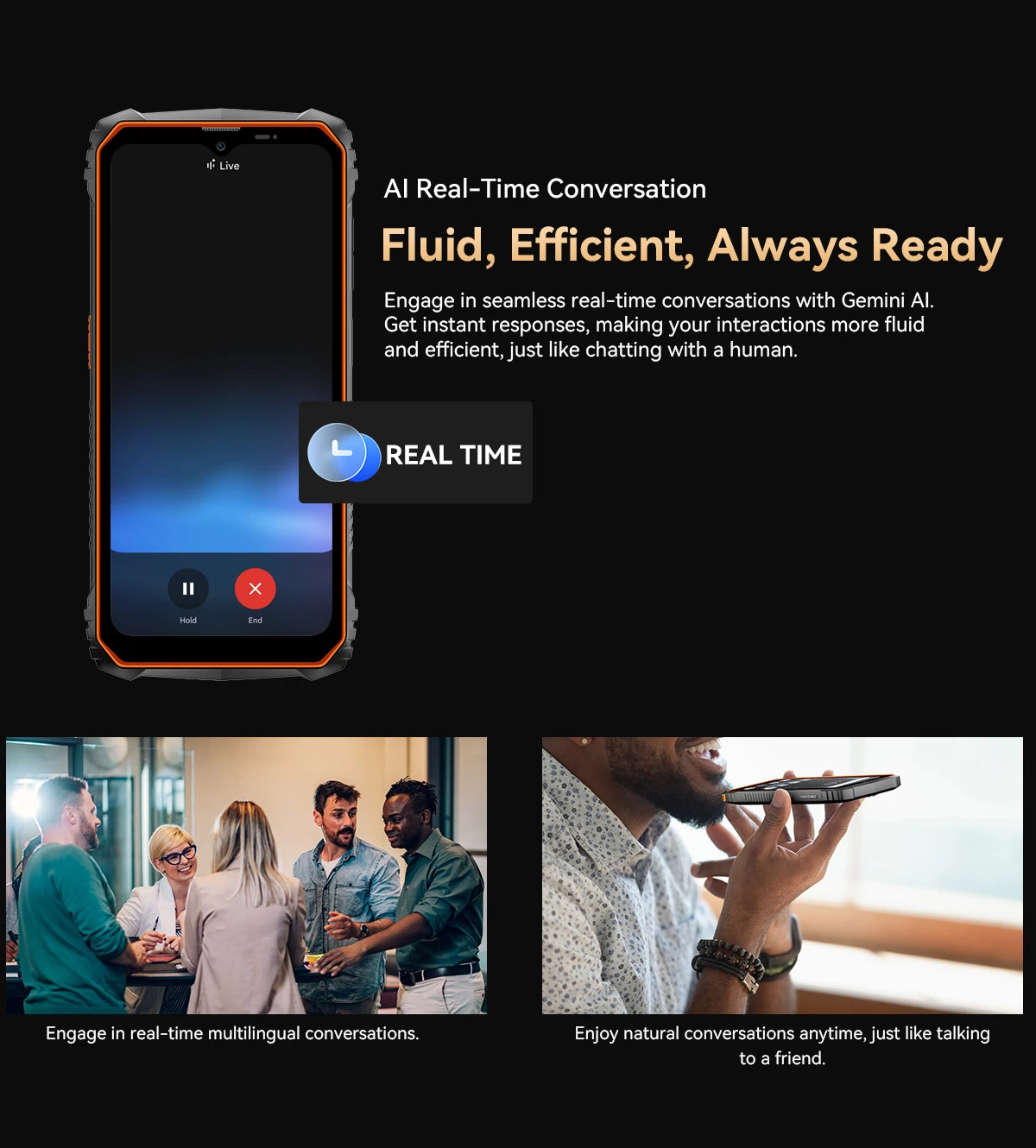 Celular Oscal Marine 1 4GB RAM 128GB 5100mAh IP68/IP69K MIL-STD-810H, portokalli
