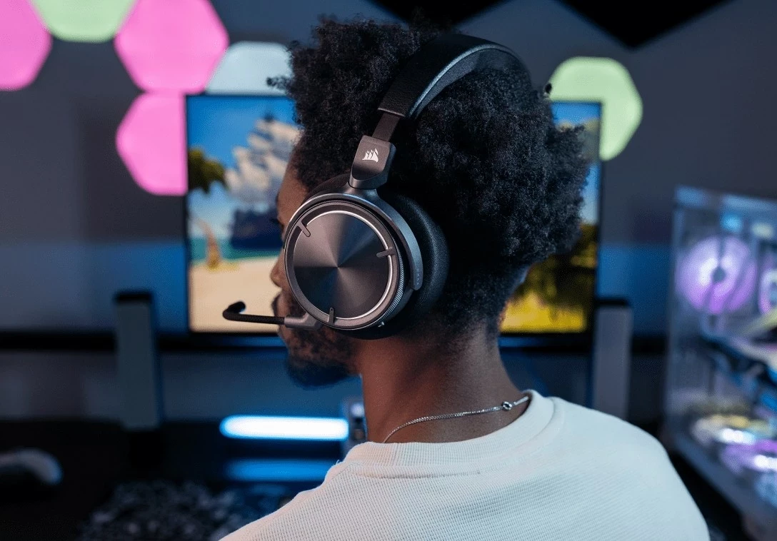 Kufje gaming Corsair Virtuoso Max Wireless, ANC, Dolby Atmos, RGB, të zeza