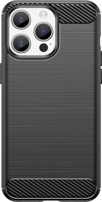 Mbështjellës Hurtel Carbon Case për iPhone 15 Pro Max, TPU, i zi