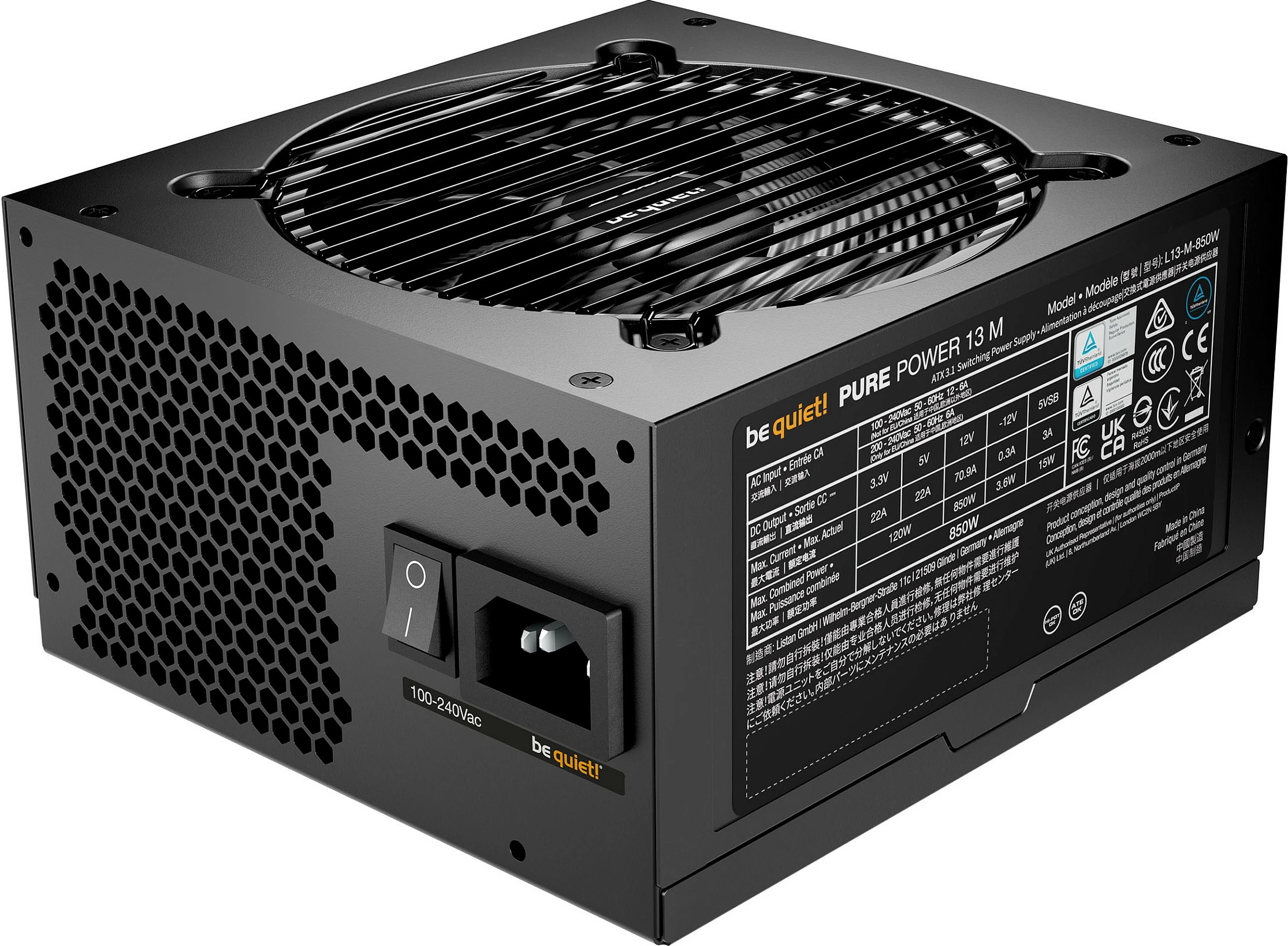 Kasë energjie Be Quiet! PURE POWER 13 M 850W, 80 PLUS Gold, modulare, e zezë