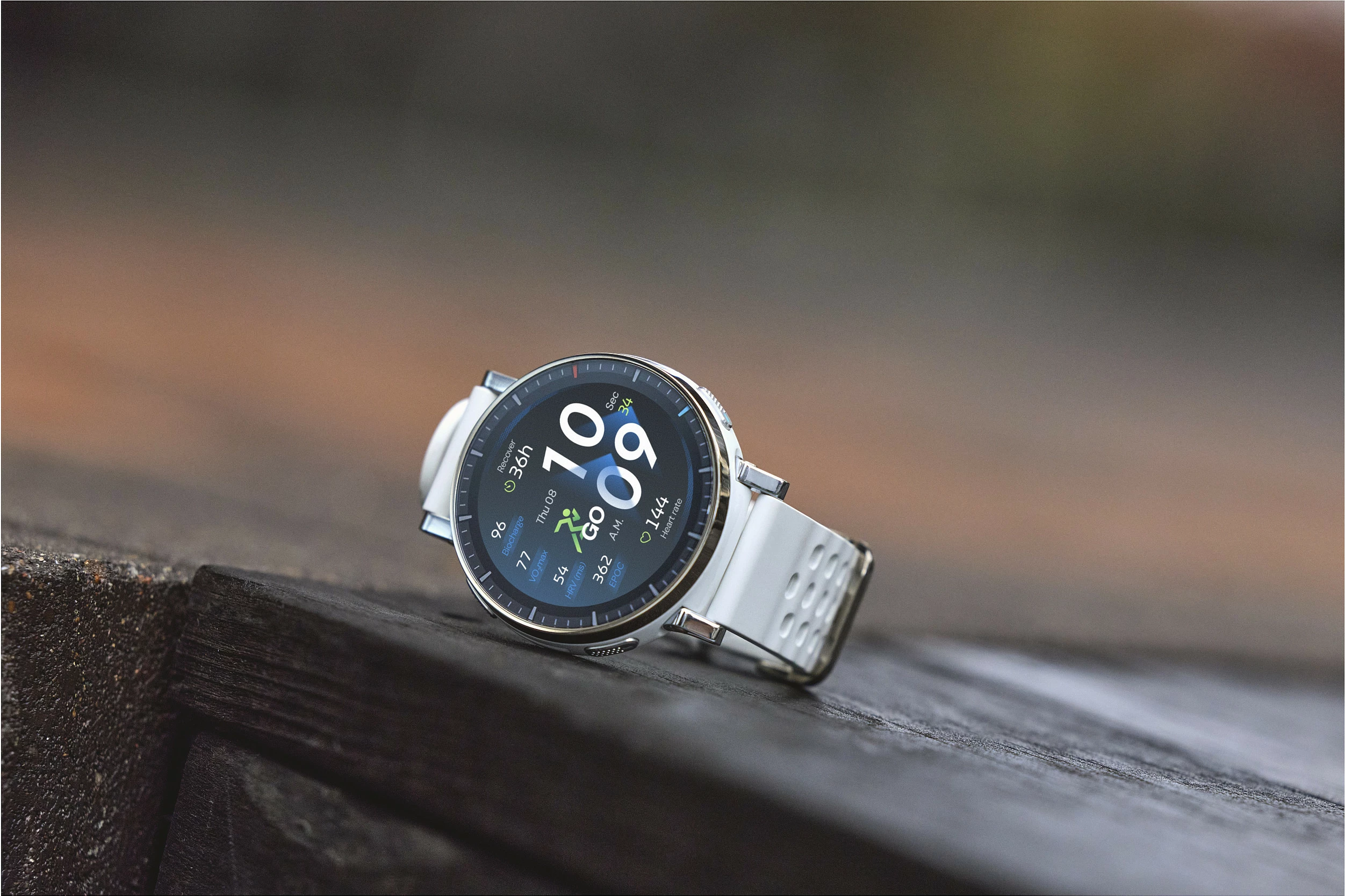 Smartwatch Amazfit Active 3, 1.32" AMOLED, GPS, NFC, Bluetooth 5.3, 38 g, rrip silikon i bardhë