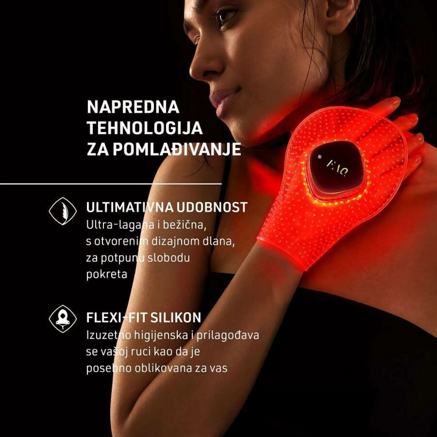 Maskë LED anti-aging për duar FAQ 221, 8 valëgjatësi, 623 pika LED, e rikarikueshme USB, pa kabllo, me aplikacion